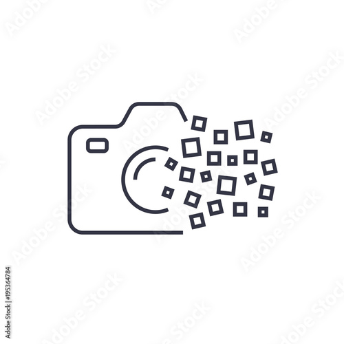 Camera photography logo icon template. Digital camera concept