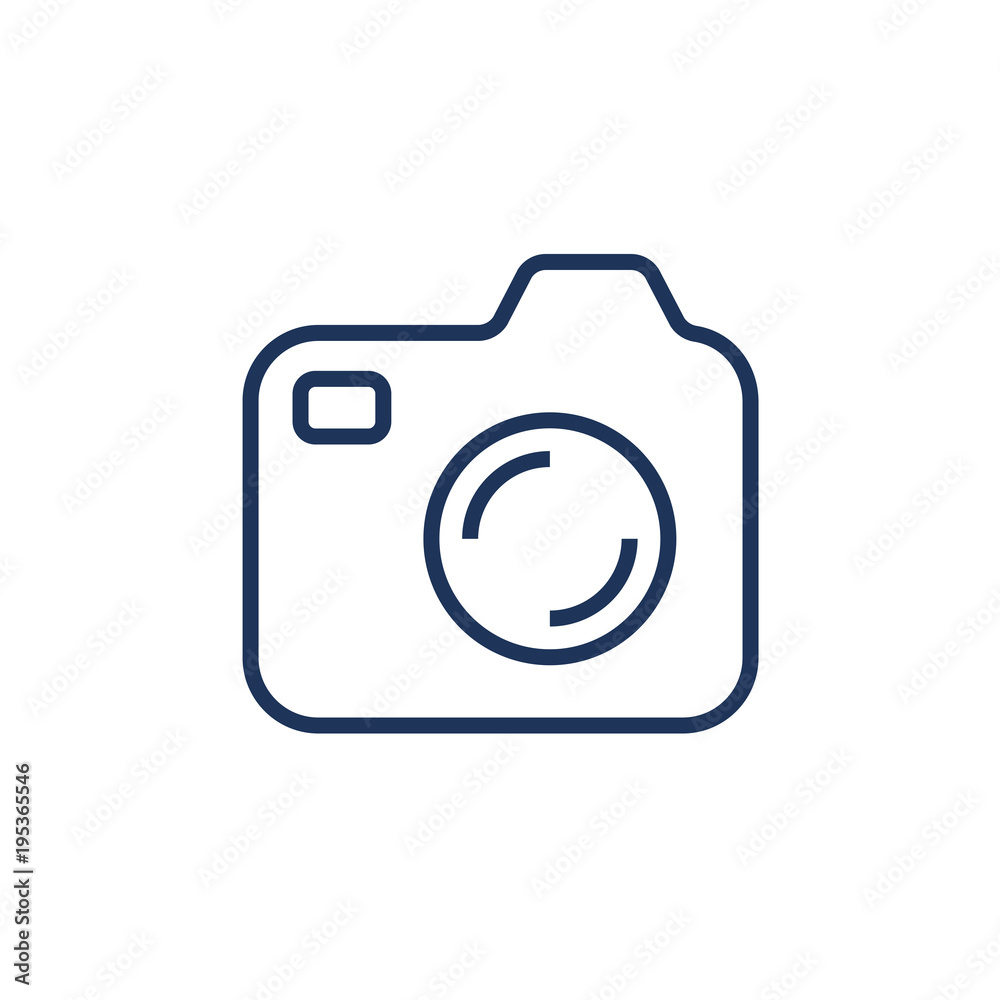 Silhouette of the camera. A camera icon for websites, programs, applications, logos, labels and other needs. Editable stroke
