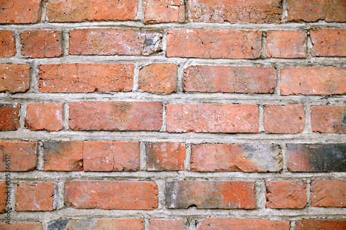 Background with old red brick wall
