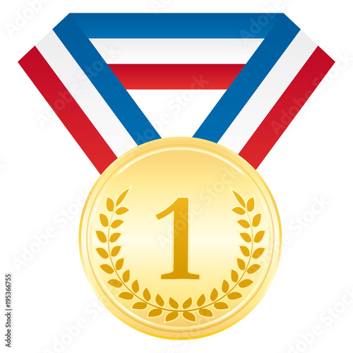 La Médaille D'or Vide Accroche Sur L'illustration Rayée De Ruban