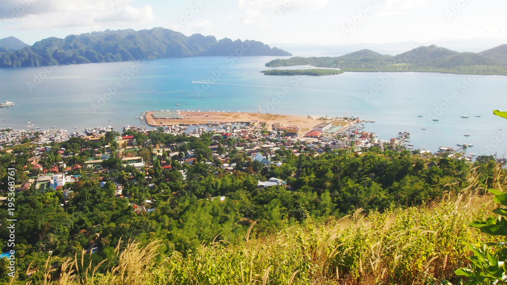 view over Coron from Coron Hill, Palawan, Philippines