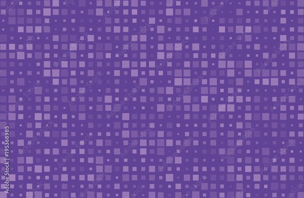 Abstract geometric pattern with small squares different size, scale. Violet, purple color Vector illustration