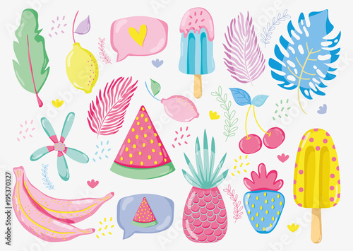 Punchy pastel fruits