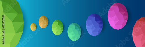 Easter eggs low poly. Happy easter with egs low poly.
