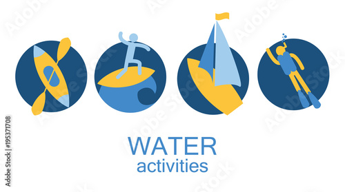 water sport. icons