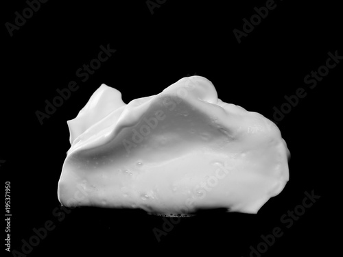 Shaving foam isolated on black background, with clipping path