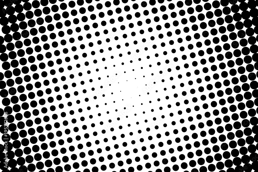 Abstract monochrome halftone pattern. Futuristic panel. Dotted backdrop with circles, dots, point.