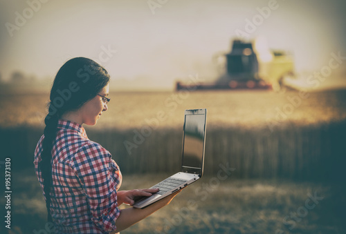 Farmer woman at harvest