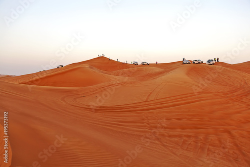 Fototapeta Naklejka Na Ścianę i Meble -  View sunset in the desert Rub al-Khali. United Arab Emirates