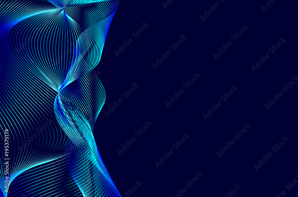 Abstract wave lines - blue - vector pattern Abstract wave lines - blue - vector pattern