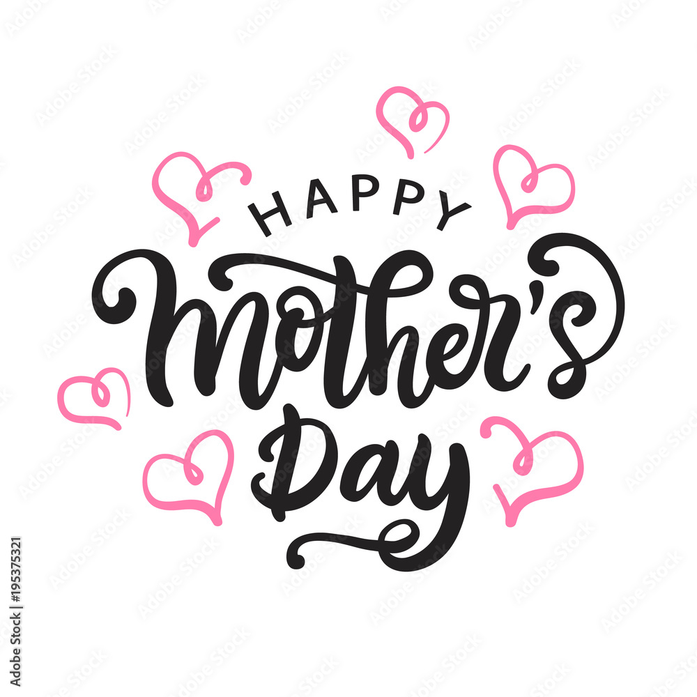 Happy Mothers day card with modern calligraphy