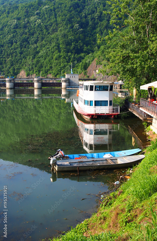 Obraz premium River Zapadna Morava in Serbia near the town Cacak, Europe