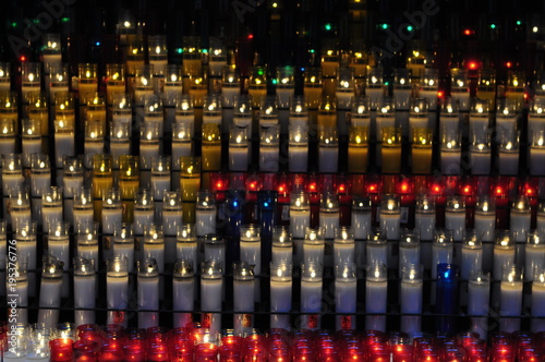 Rows of Candles Burning