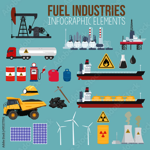 Oil and Fuel Industry Infographics Elements