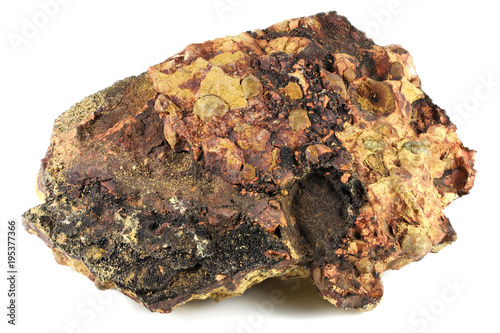 bauxite from Gant, Hungary isolated on white background