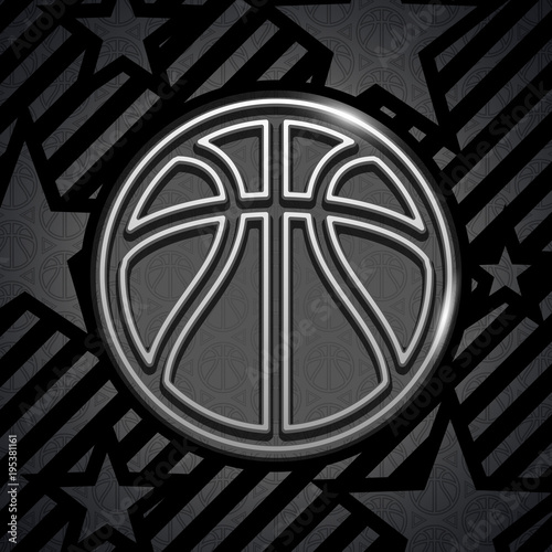 Modern black and silver basketball background ball pattern vector sport illustration