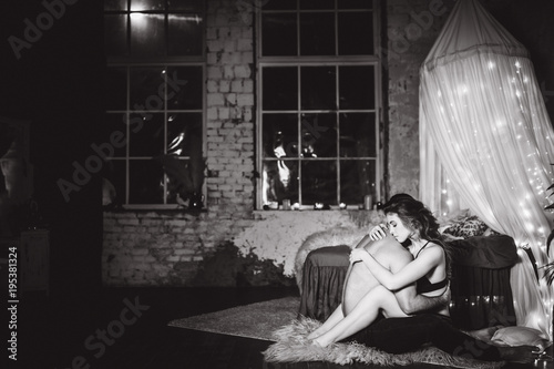 Romantic evening of a young couple.