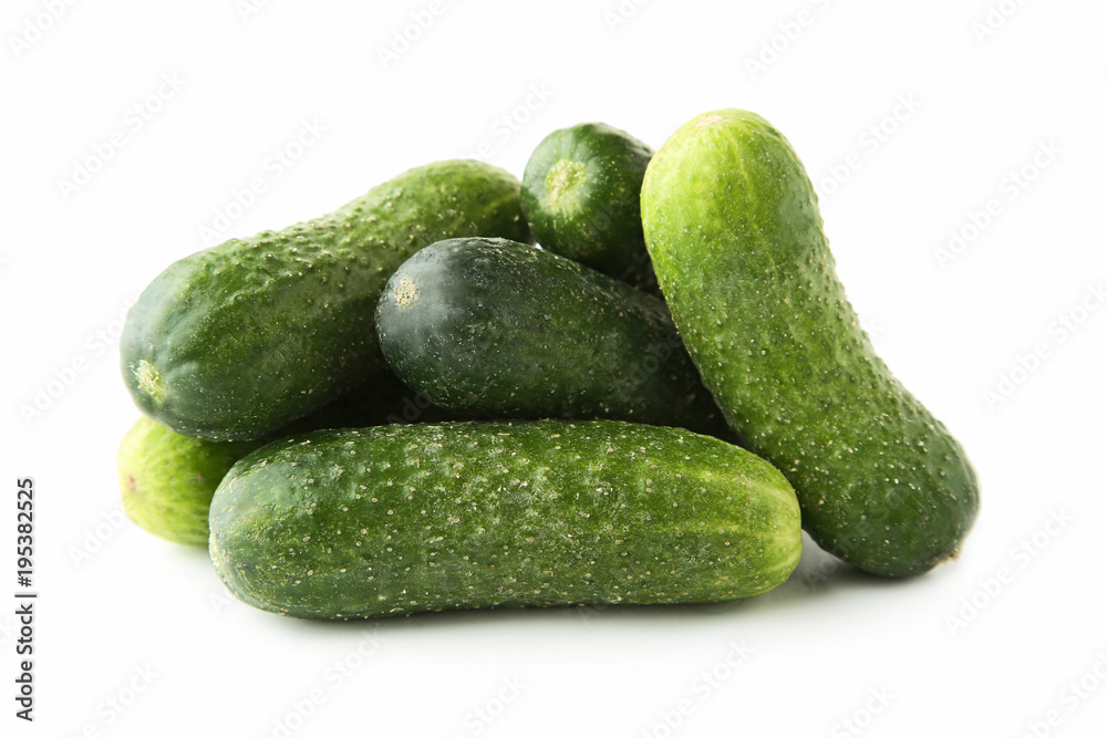Fresh cucumbers isolated on white background Fresh cucumbers isolated on white background