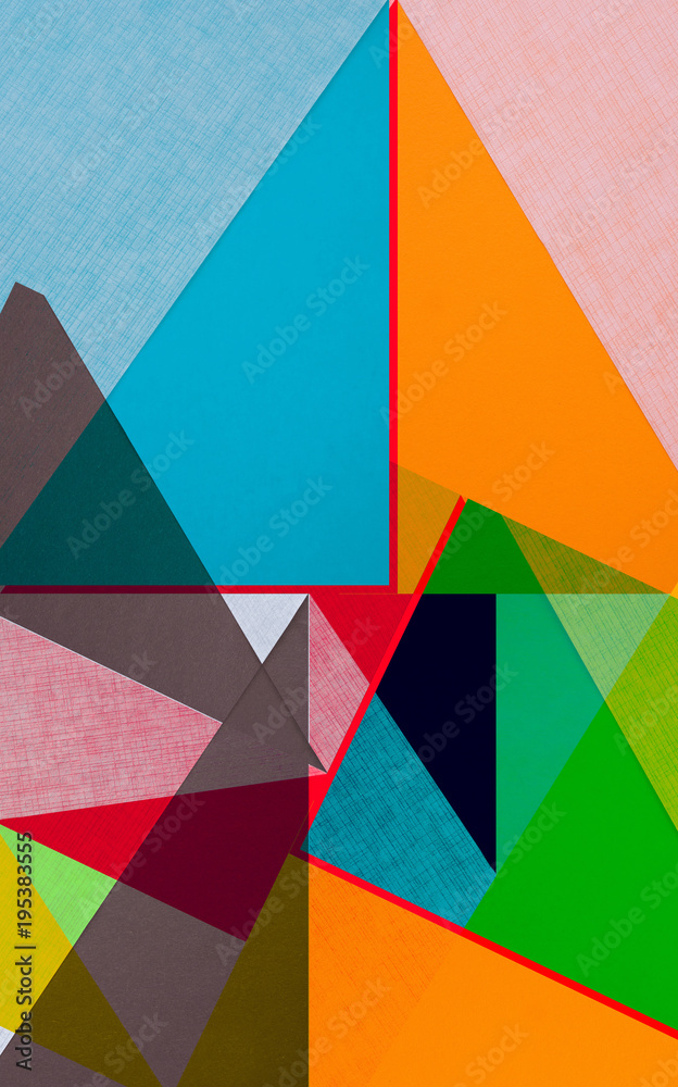 Obraz premium farbenfrohe geometrische Formen - Grafik Design Pop Art - Papier Collage