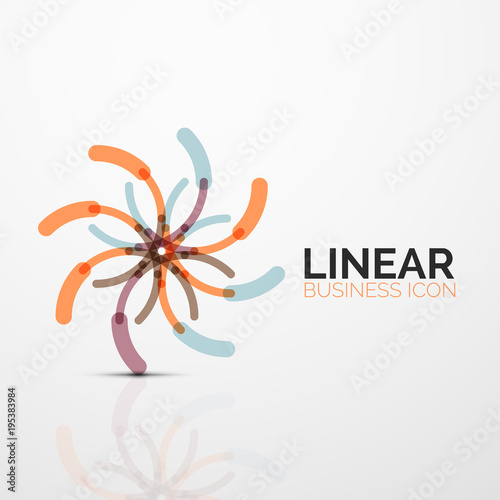 Outline minimal abstract geometric linear business icon made of line segments  elements