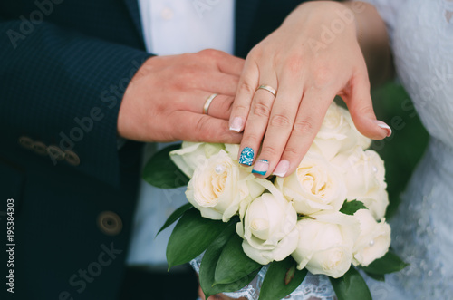 wedding, bride, bouquet, hands, ring, love, groom, couple, flowers, marriage, white, rings, married, flower, rose, ceremony, celebration, hand, woman, romance, bridal, dress, nuptials, roses, nails