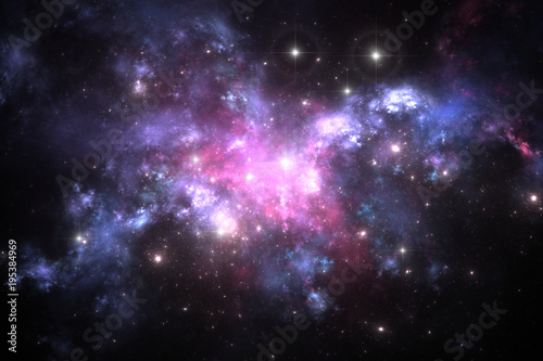 Fototapeta Naklejka Na Ścianę i Meble -  Purple deep space nebula with stars