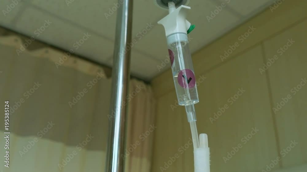 Looking up at Intravenous drip in a hospital room Looking up at Intravenous drip in a hospital room
