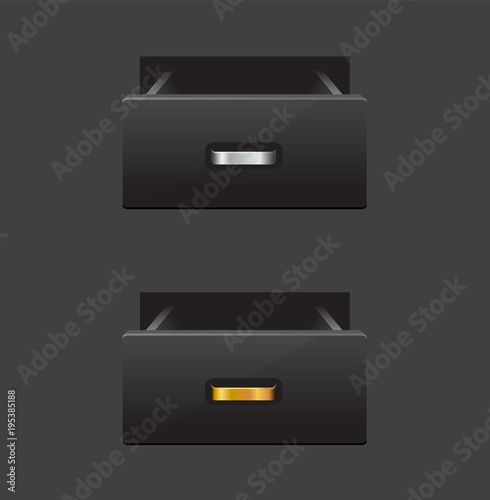 Vector open empty drawer