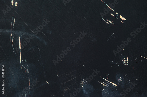 Black texture of the painted board with scratches. Black blackboard slate with nothing on it. Blank chalkboard photo