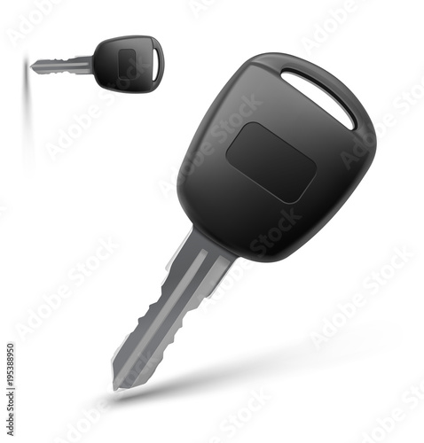 Car key on white background. Vector illustration on white background.