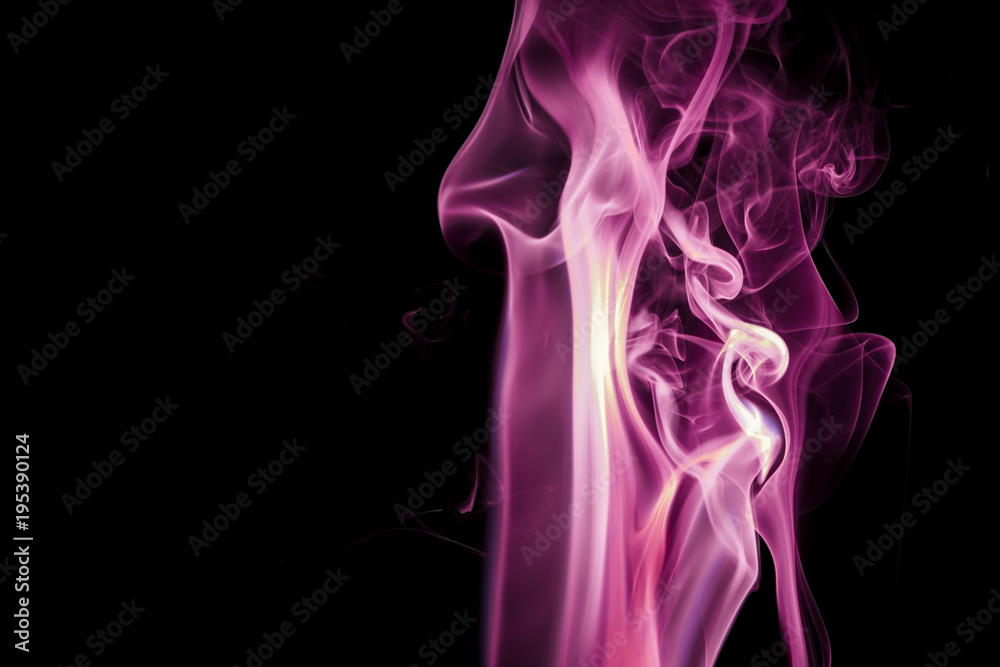 Purple smoke on black background