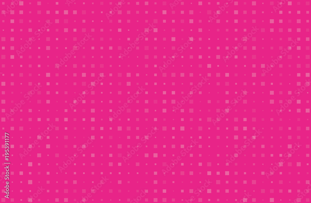 Abstract geometric pattern with small squares different size, scale. Pink color Vector illustration