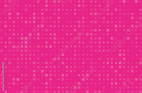 Abstract geometric pattern with small squares different size, scale. Pink color Vector illustration