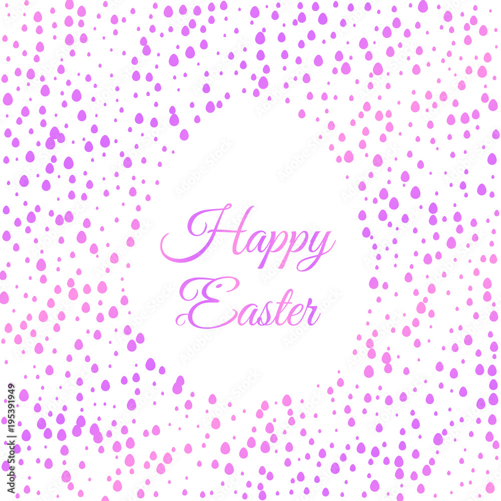 easter background with bright eggs. cute lettering Easter with bunny. colorful vector illustration for greetings card