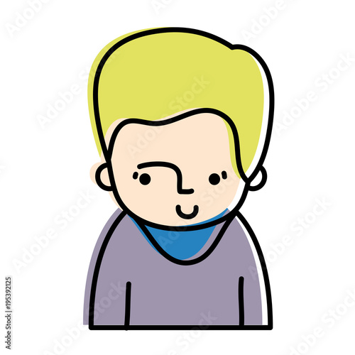 moved color happy man with t-shirt and hairstyle design