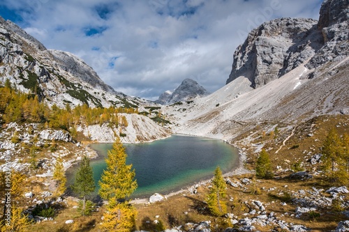 Fototapeta Naklejka Na Ścianę i Meble -  Lake Ledvica at Triglavska Sedmera jezera In Triglav National park