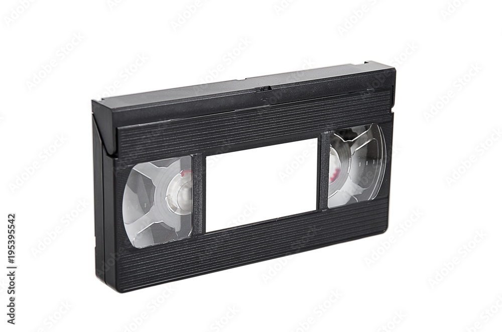 video cassette on white background