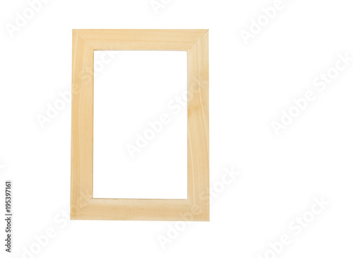 Blank wooden frames on the white background
