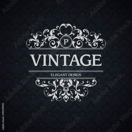 Template flourishes calligraphic elegant ornament lines. Ornamental design for invitation, greeting card, certificate, logo.