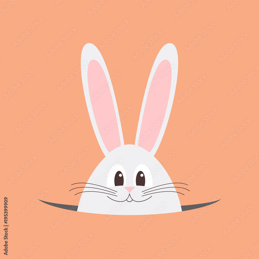 White Easter bunny, rabbit. Vector illustration White Easter bunny, rabbit. Vector illustration