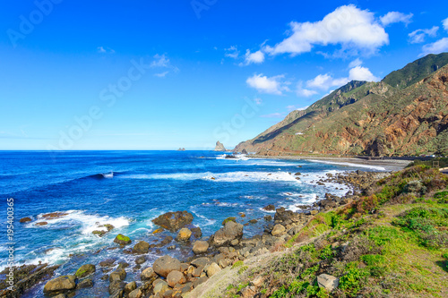 Tenerife,Canary islands,Spain - Benijo beach seen from Roque de las Bodegas in a beautifull afternoon © davidionut