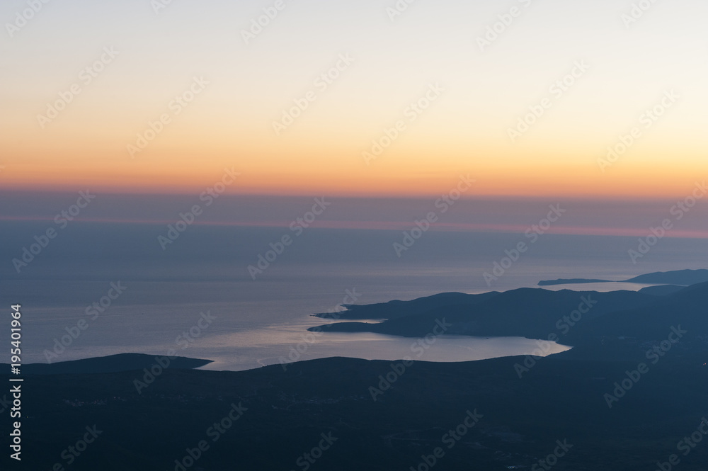 Obraz premium Zaliv Trašte and the entrance of the Bay of Kotor
