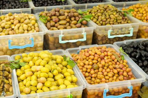 Spring summer detox fruit vegetable diet. Close up of harvest pile. Supermarket stand of clean and shiny vegetables / fruits assortment. Healthy eating concept.