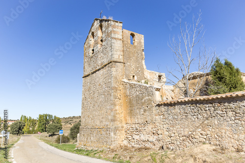 ruins of San Pedro Apóstol church in Paones, Province of Soria, Spain