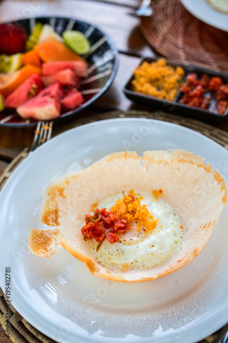 Egg hopper Sri Lankan breakfast