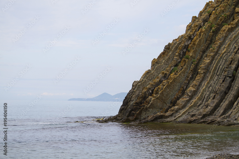 Landscape at the Black Sea coast and Kiseleva rock