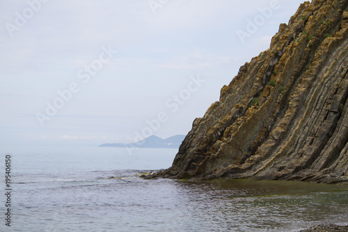 Landscape at the Black Sea coast and Kiseleva rock