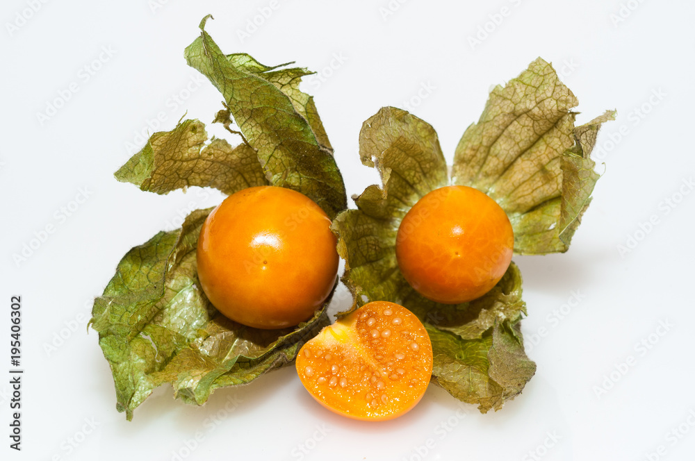 Physalis auf weißem untergrund physalis on a white background Stock