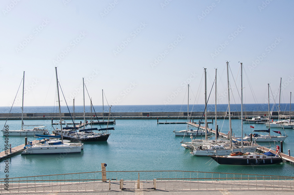Karpaz gate marina and luxury yachs in Yeni Erenkoy, Northern Cyprus