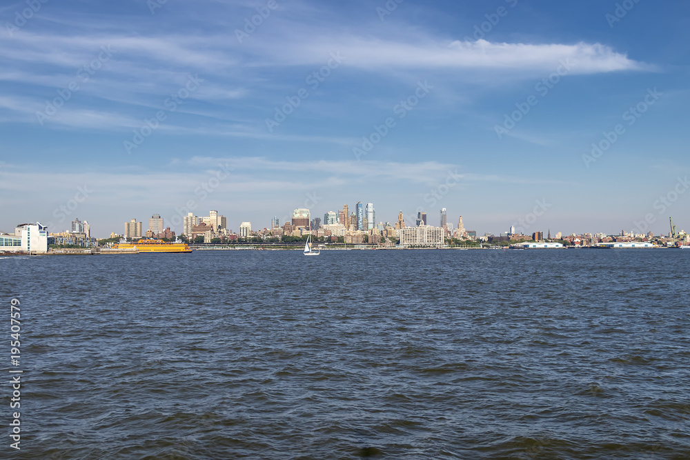 Brooklyn Heights cityscape from New York bay